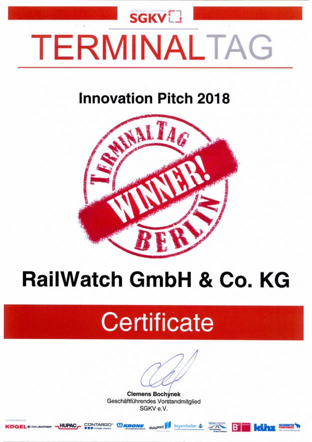 RailWatch räumt weiter ab ;„Innovation Pitch“ auf dem SGKV Terminaltag